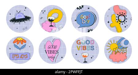 Modern icons for Instagram story highlights.  Stock Vector