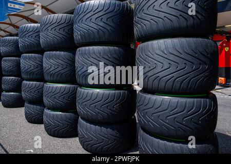 Baku, Azerbaijan. 27th Apr, 2023. Tyres, F1 Grand Prix of Azerbaijan at Baku City Circuit on April 27, 2023 in Baku, Azerbaijan. (Photo by HIGH TWO) Credit: dpa/Alamy Live News Stock Photo