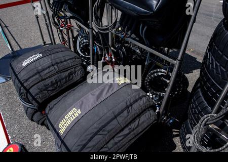 Baku, Azerbaijan. 27th Apr, 2023. Tyres, F1 Grand Prix of Azerbaijan at Baku City Circuit on April 27, 2023 in Baku, Azerbaijan. (Photo by HIGH TWO) Credit: dpa/Alamy Live News Stock Photo