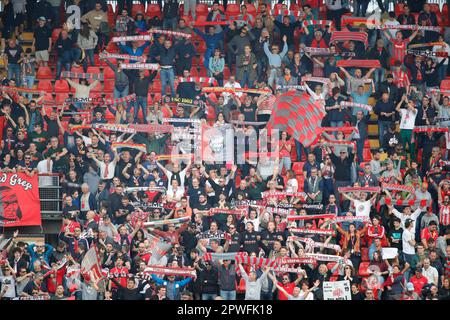 Stadio Giovanni Zini, Cremona, Italy. 30th Apr, 2023. Serie A Football; Cremonese versus Hellas Verona; Cremonese supporters Credit: Action Plus Sports/Alamy Live News Stock Photo