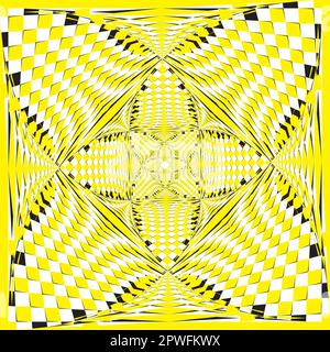 Abstract arabesque mirror frame flower structure project yellow black on on transparent background designer cut Stock Vector