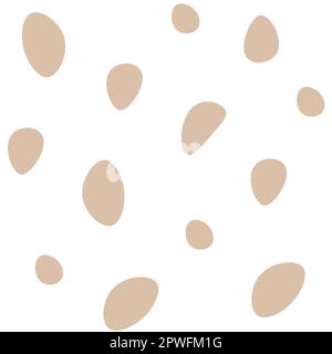 Seamless pattern pastel color with polka dots. Random brown spots textured on white background. Stock Vector