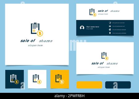 Sale of shares logo design with editable slogan. Branding book and business card template. Stock Vector