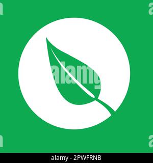Marple leaf Icon - Earth symbol of the elements, simple and clean vector graphics, flat digital illustration in black, green and white Stock Vector