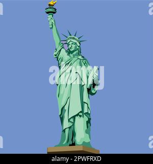 Statue of Liberty clipart, famous landmark illustration vector Stock ...