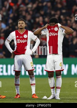 ROTTERDAM, NETHERLANDS - APRIL 30: Steven Bergwijn of Ajax during the Dutch  TOTO KNVB Cup final match between Ajax and PSV at Stadion Feijenoord on  April 30, 2023 in Rotterdam, Netherlands (Photo