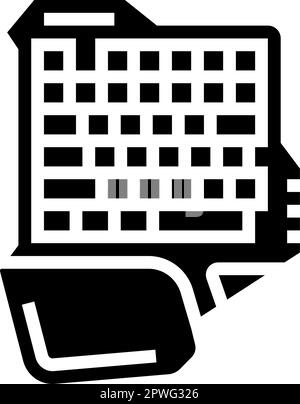 Gaming keyboard glyph icon, technology and device, keypad sign, vector ...