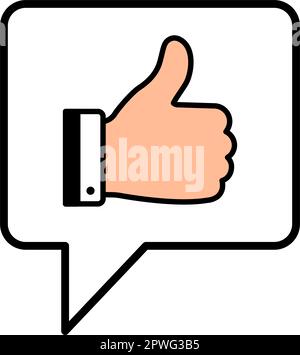 Thumb up on bubble speech icon symbol. Vector illustration Stock Vector