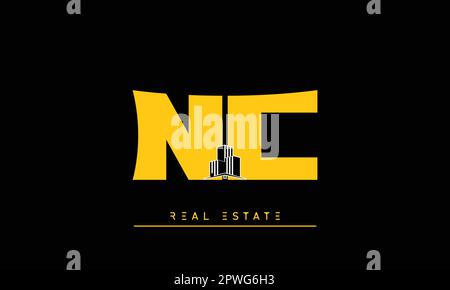 Real Estate letters Modern Creative logo NC , CN Stock Vector