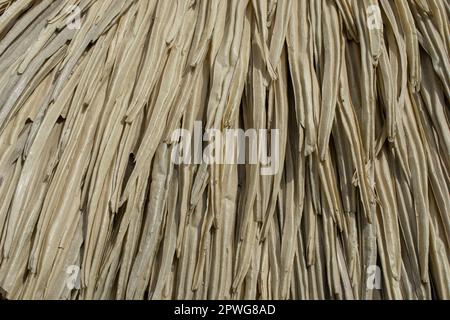 Huts are made of mud walls and thatched roofs Stock Photo