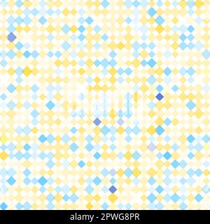 Abstract pattern with mixed small spots. Watercolor effect illusion. Seamless vector background. Yellow and blue colors. Stock Vector