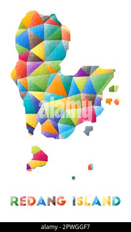 Redang Island - colorful low poly island shape. Multicolor geometric triangles. Modern trendy design. Vector illustration. Stock Vector