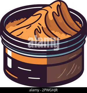 Gourmet meal in a yellow bowl sketch Stock Vector