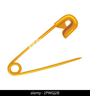 Sewing and knitting pin, needlework. Vector illustration of tailor equipment and supplies isolated on white Stock Vector