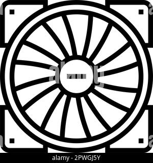 fans gaming pc line icon vector. fans gaming pc sign. isolated contour ...