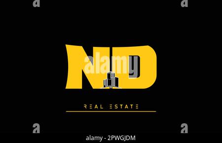 Real Estate letters Modern Creative logo ND , DN Stock Vector