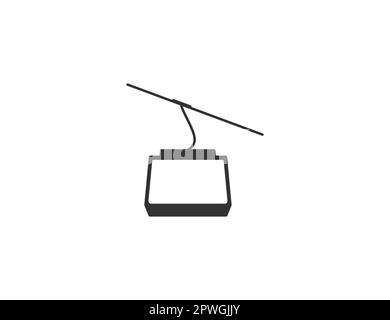 Aerial cableway, funicular, cabine icon. Vector illustration. Stock Vector