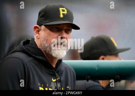 Pittsburgh Pirates' Carlos Santana plays during a baseball game, Wednesday,  May 17, 2023, in Detroit. (AP Photo/Carlos Osorio Stock Photo - Alamy