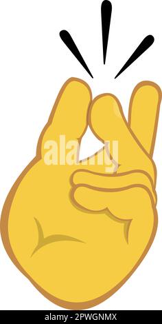 Vector illustration yellow hand snapping fingers Stock Vector
