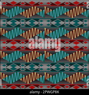 Ornament, mosaic, ethnic, folk pattern. It is made in bright, juicy, perfectly matching colors. Stock Vector