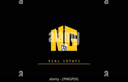 Real Estate letters Modern Creative logo NG , GN Stock Vector