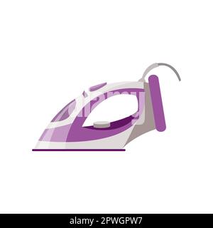 Modern electric steam iron cartoon illustration Stock Vector