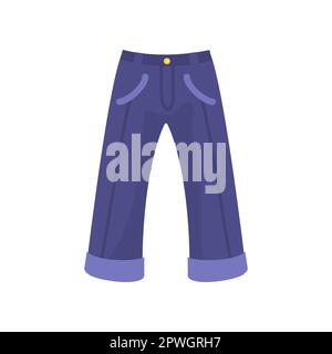 Pair of dark blue jeans for babies and kids cartoon illustration Stock Vector