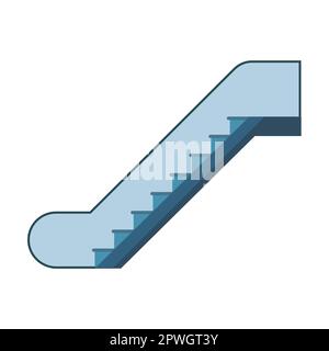 Elevator element vector illustration. Lift door from wood and metal, staircase or escalator, up and down on white background Stock Vector