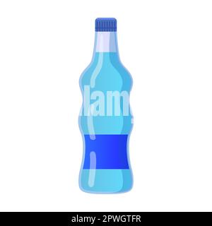 Bottle, cartoon, container, drink, plastic, transparent, water