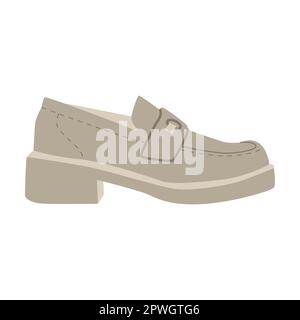 Female Casual classic shoes, flat vector illustration. Summer, autumn and winter foot wear for women isolated on white background Stock Vector