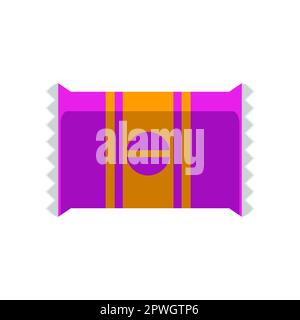 Sweet candy bar in purple package vector illustration Stock Vector