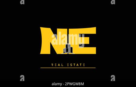 Real Estate letters Modern Creative logo NE , EN Stock Vector