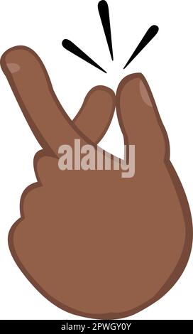 Vector illustration brown hand snapping fingers Stock Vector