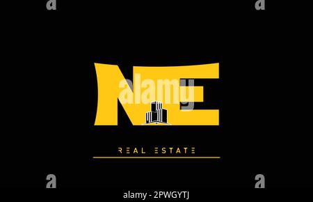 Real Estate letters Modern Creative logo NE , EN Stock Vector