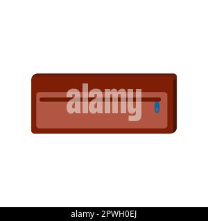 Leather pencil case on white background Stock Vector