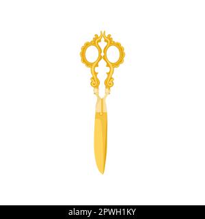 Vintage gold scissors vector illustration Stock Vector