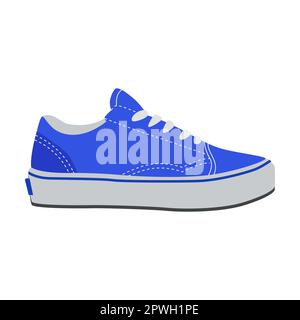 Female Sneakers with thick soles, shoes flat vector illustration. Summer, autumn and winter foot wear for women isolated on white background Stock Vector