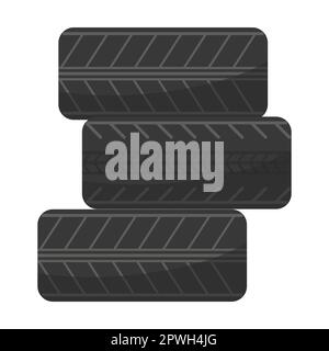 Disk and tire side view. Cartoon vector illustration of rubber tire ...