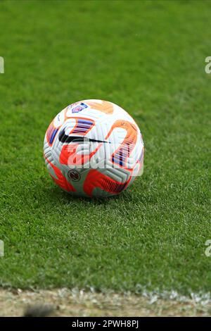 Manchester, UK. 30th Apr, 2023. Manchester Academy, Manchester, 30th April 2023: Match ball during the WSL game between Manchester City and Reading at The Academy Stadium, Manchester, England. (MHodsman/SPP) Credit: SPP Sport Press Photo. /Alamy Live News Stock Photo