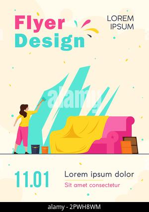 Woman washing panoramic window Stock Vector
