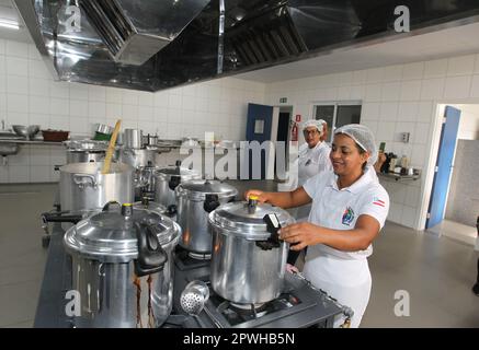 boninal, bahia, brazil - april 30, 2023: view of an industrial kitchen in a full-time public school in the city of Boninal. Stock Photo