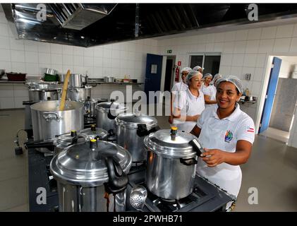 boninal, bahia, brazil - april 30, 2023: view of an industrial kitchen in a full-time public school in the city of Boninal. Stock Photo