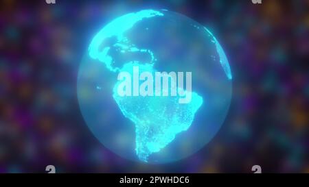 Digital glow Earth. Computer generated 3d render Stock Photo