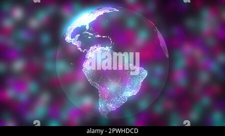 Digital glow Earth. Computer generated 3d render Stock Photo