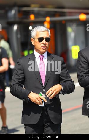 Baku, Azerbaijan. 30th Apr, 2023. BAKU, AZERBAIJAN, 30. April 2023; Anar Alakbarov, the President of the Azerbaijan Automobile Federation (AAF) and Assistant to the President of the Republic of Azerbaijan during the AZERBAIJAN Formula 1 Grand Prix, F1 in BAKU, Race day on the street circuit. FIA Formula1 World Championship race on 30 April. 2023 - fee liable image, copyright © Christian BAUDAT/ATPimages (BAUDAT Christian/ATP/SPP) Credit: SPP Sport Press Photo. /Alamy Live News Stock Photo