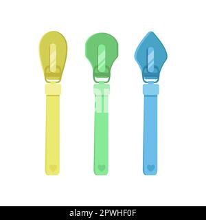 Modern colorful zip sliders for clothes cartoon illustration Stock Vector
