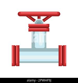 Pipe with valve side view vector illustration Stock Vector