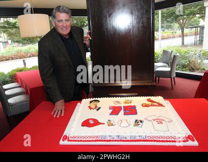 St. Louis, United States. 17th July, 2014. St. Louis Cardinals broadcaster Mike Shannon shown at his 75th birthday July 17, 2014. Shannon died on April 30, 2023 at the age of 83. Photo by Bill Greenblatt/UPI Credit: UPI/Alamy Live News Stock Photo