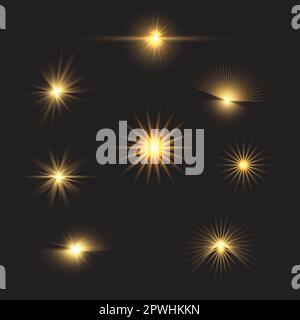 Collection of various designs of starburst Stock Vector