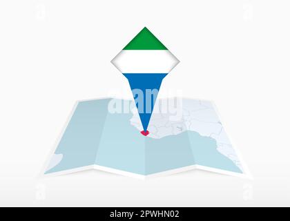 Sierra Leone map, folded paper with Sierra Leone map. Vector ...